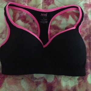 black and pink sports bra