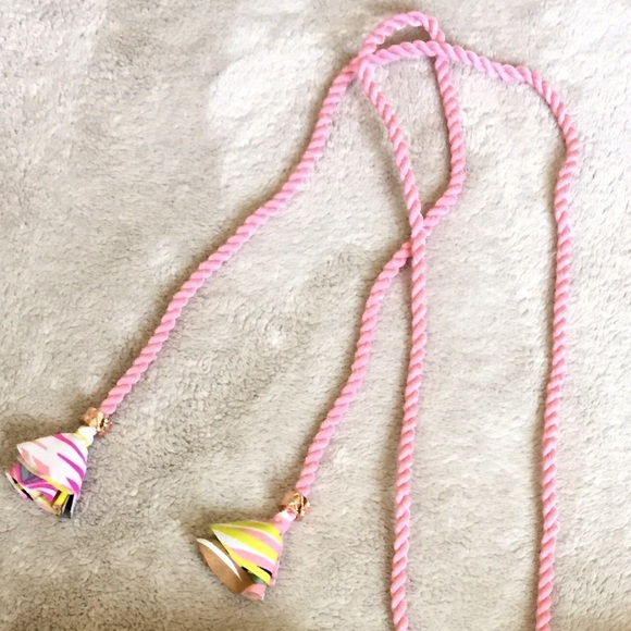 Tropical Bandeau Bikini Top w/ Rope Tassel Straps - Picture 4 of 4