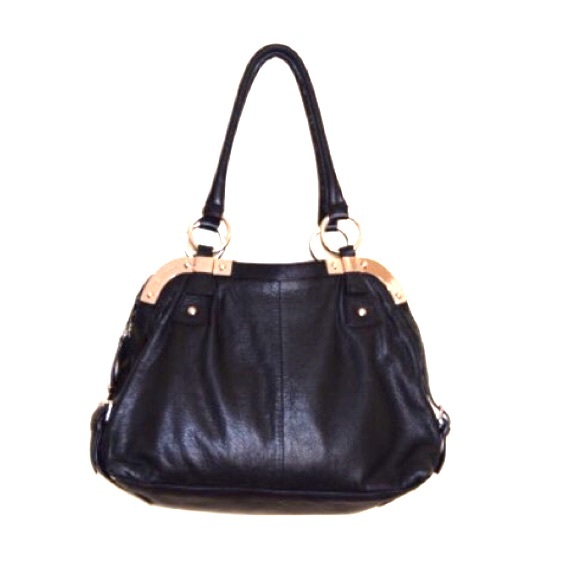 Black Leather Hand Bag - b. Makowsky