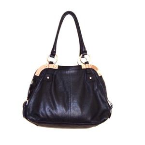 Black Leather Hand Bag - b. Makowsky