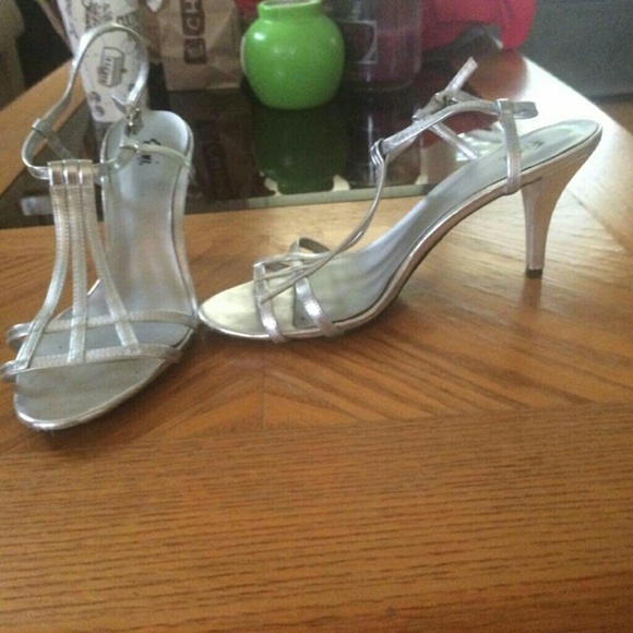 Silver strap shoes