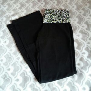 PINK sequin bootcut yogas