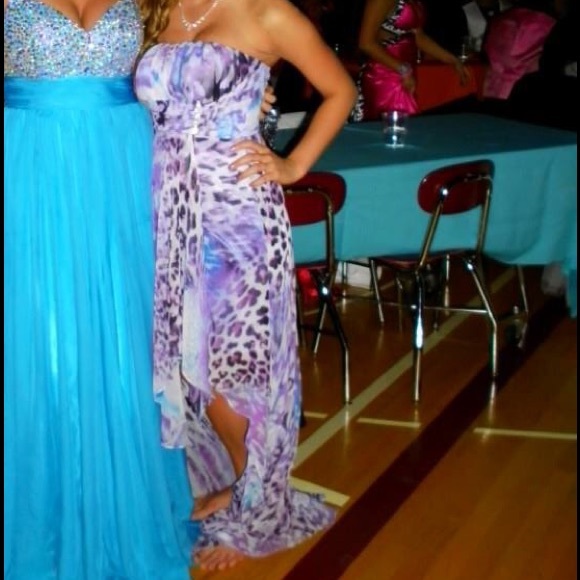 High-low animal print prom dress