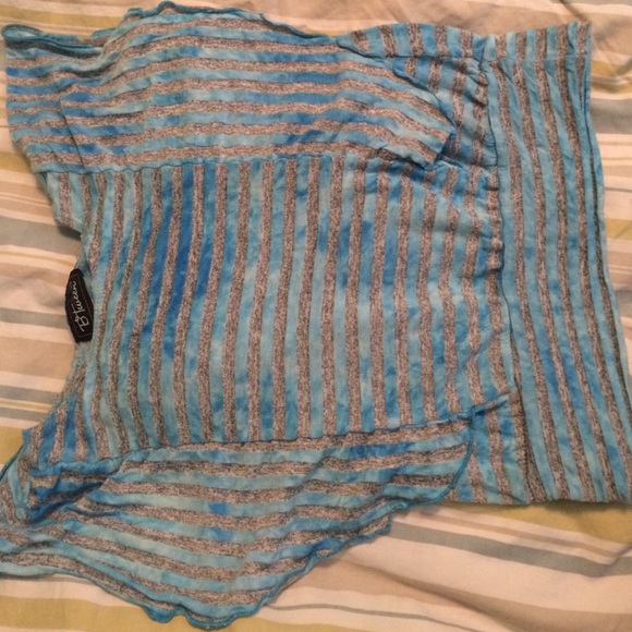 A blue and white tie dye shirt