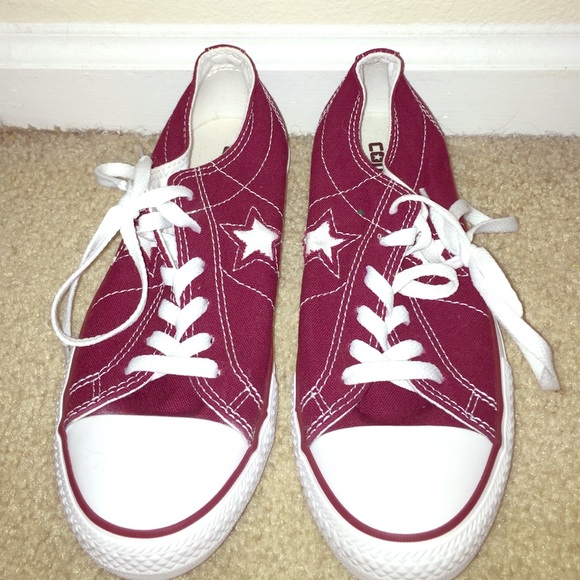 Maroon Converse worn once