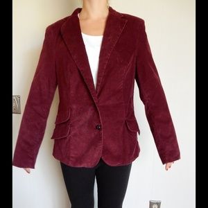 Cranberry Corduroy Blazer