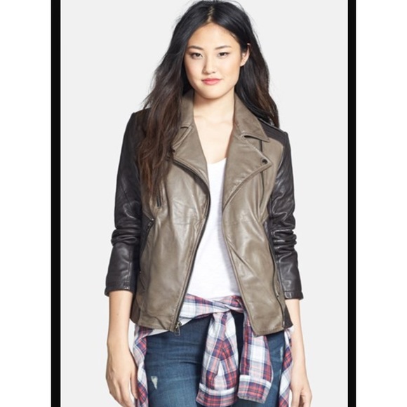 Laundry by Shelli Segal two tone asymmetrical moto