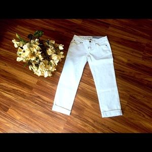 Jennifer Lopez white "Capri" jeans