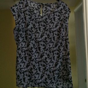 The Limited Black and White Paisley Shirt