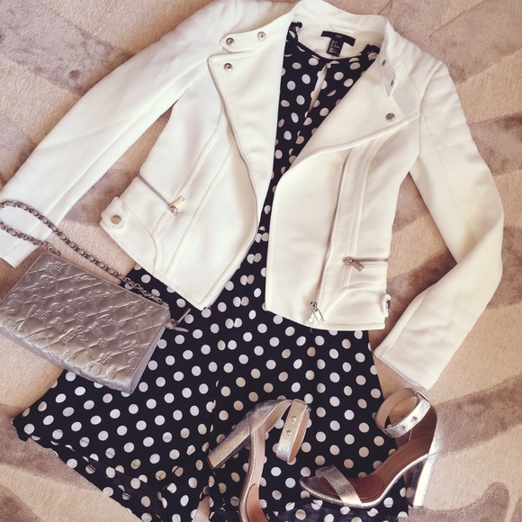 NWT white moto jacket blazer