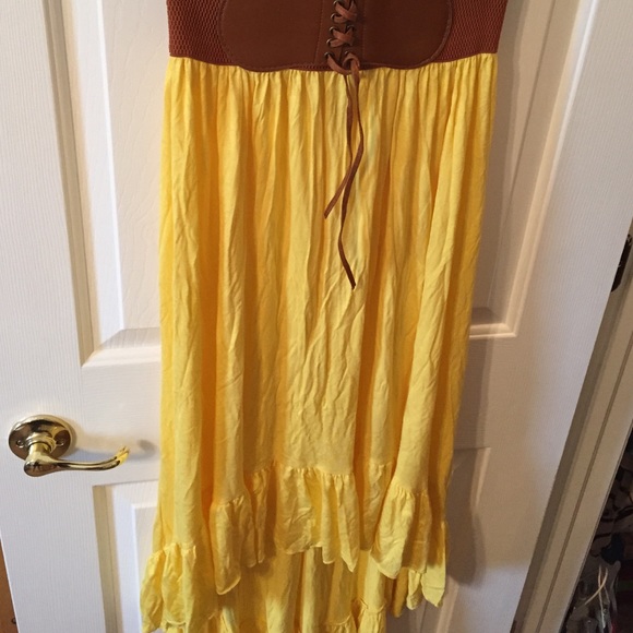 Long flowy yellow skirt