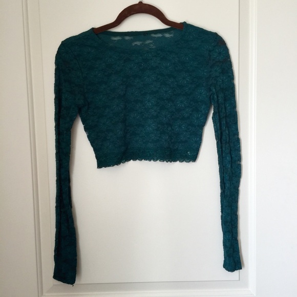 Teal Lace Crop Top