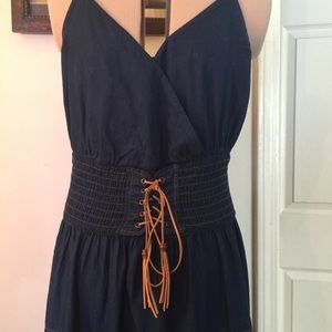 Blue jean Denim Tiered Maxi dress