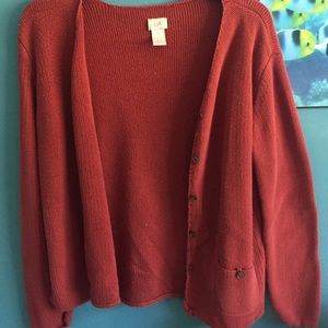 Cotton cardigan dark orange