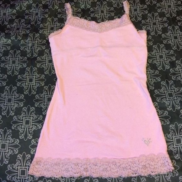 justice light pink tanktop