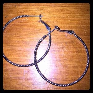 Lia Sophia silver studied hoops 💁🏻