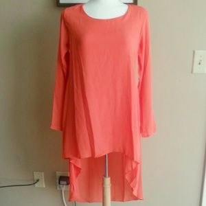 Orange Flowy Blouse