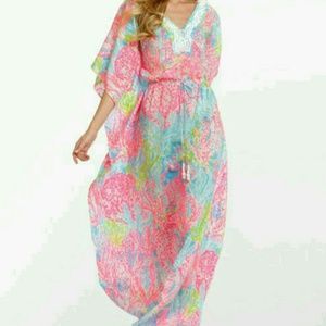 Lilly pulitzer let's cha cha maxi kaftan dress! !