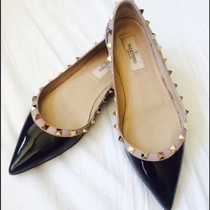 Valentino Rockstud Black Ballerina size 36.5