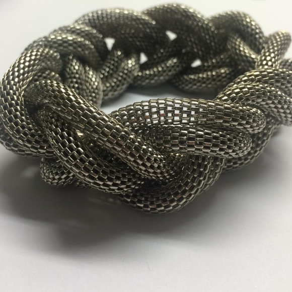 Silver statement braid bracelet - Picture 2 of 3