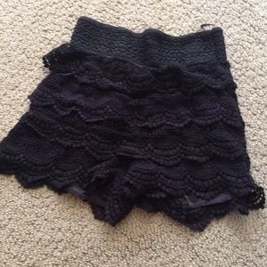 Black lacy shorts