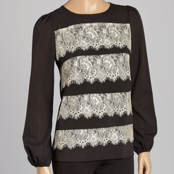 NWOT a'reve lace long-sleeve top