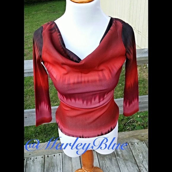 $5!⭐️ Ombré Watercolors Red Top - Picture 2 of 4