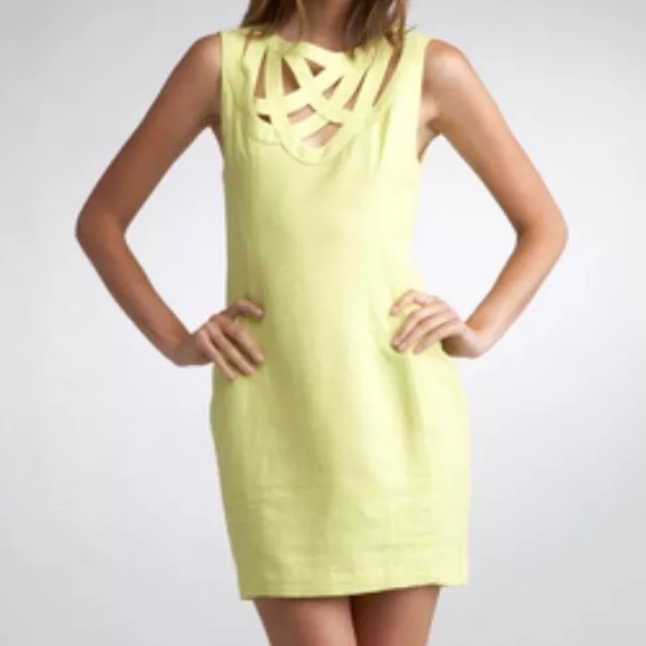 Adam Lippes NWT 4 Yellow Sheath Dress Cotton Silk - Picture 2 of 4