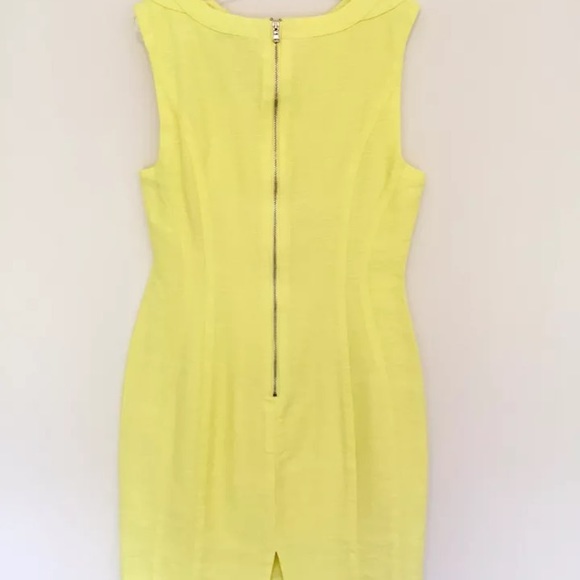 Adam Lippes NWT 4 Yellow Sheath Dress Cotton Silk - Picture 3 of 4