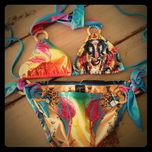 Colorful Christian Audigier bikini. New. Size Sm.