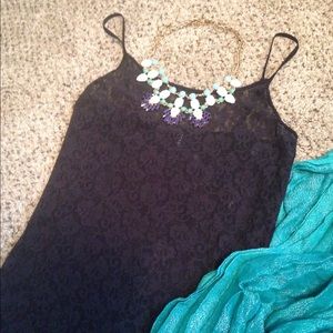 Lacy Black Tank