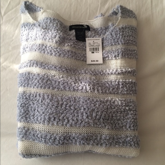 Ashley Stewart Tops - Brand new baby blue and white color block sweater
