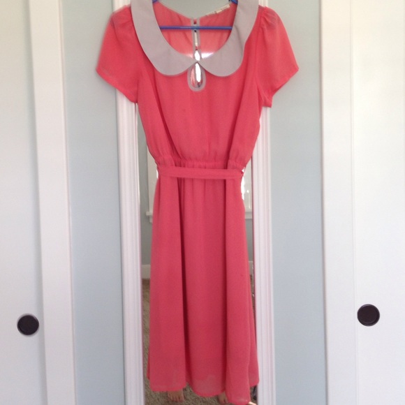 Hot & Delicious Dresses & Skirts - Coral chiffon dress
