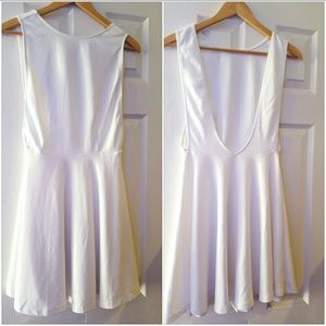 White Ponte Sleeveless Skater Dress (Brand New)