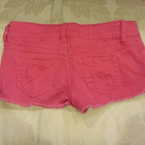 Hot Topic Pink Shorts with Lighting Bolts on Back
