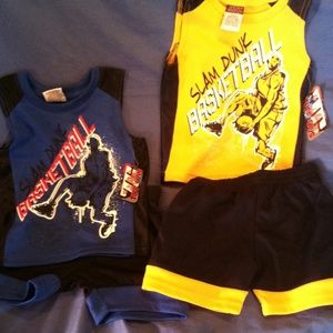 Boys 18 month basketball shirts and shorts