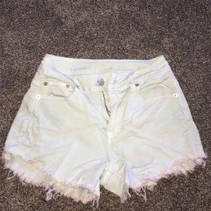 Light turquoise high rise shorts