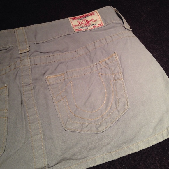 True Religion grey denim mini skirt