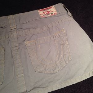 True Religion grey denim mini skirt
