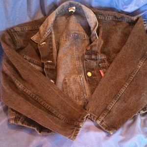 Black denim Levi's cropped jacket