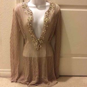 Victoria Secret beaded beach crochet cover up