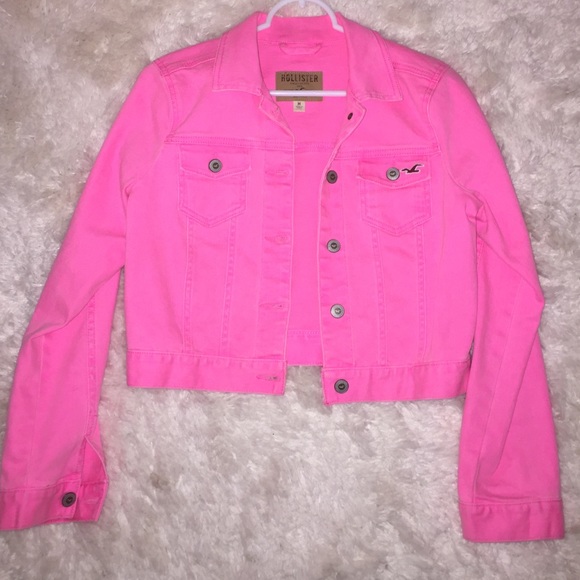 Hot pink hollister jean jacket