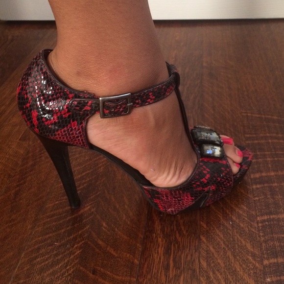 INC Red and Black Heels
