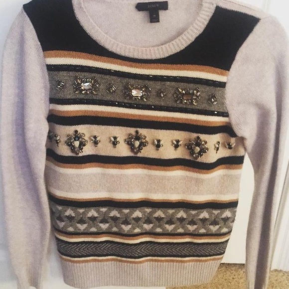 Jcrew jeweled fair isle sweater