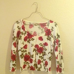 Floral cropped cardigan