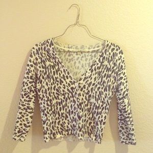 Cropped Leopard Cardigan