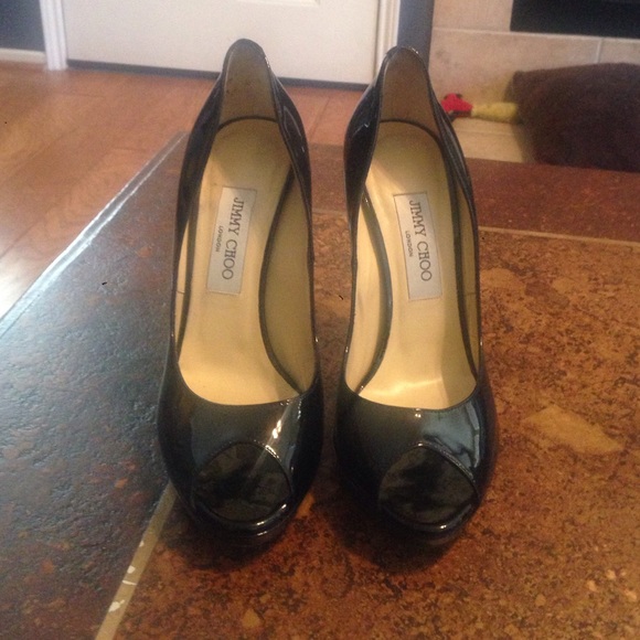 Jimmy Choo wedge toed stilettos - black