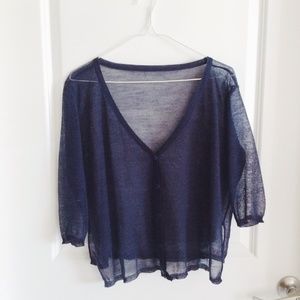 Crochet chiffon see through crop cardigan