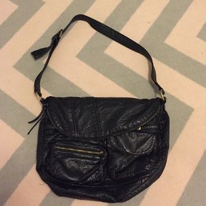 Deena & Ozzy large black crossbody hobo bag