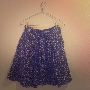 Black patterned tie front skirt from Anthropologie